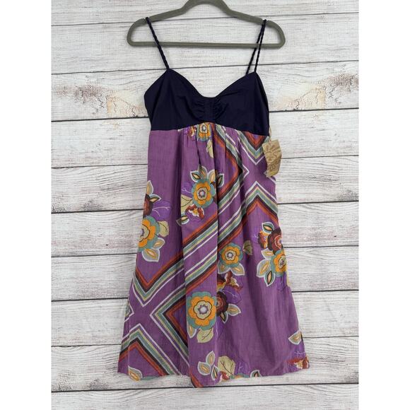 Rip Curl Dress Womens Medium Purple Floral Boho Strappy Sun Summer Festival New - Picture 1 of 8